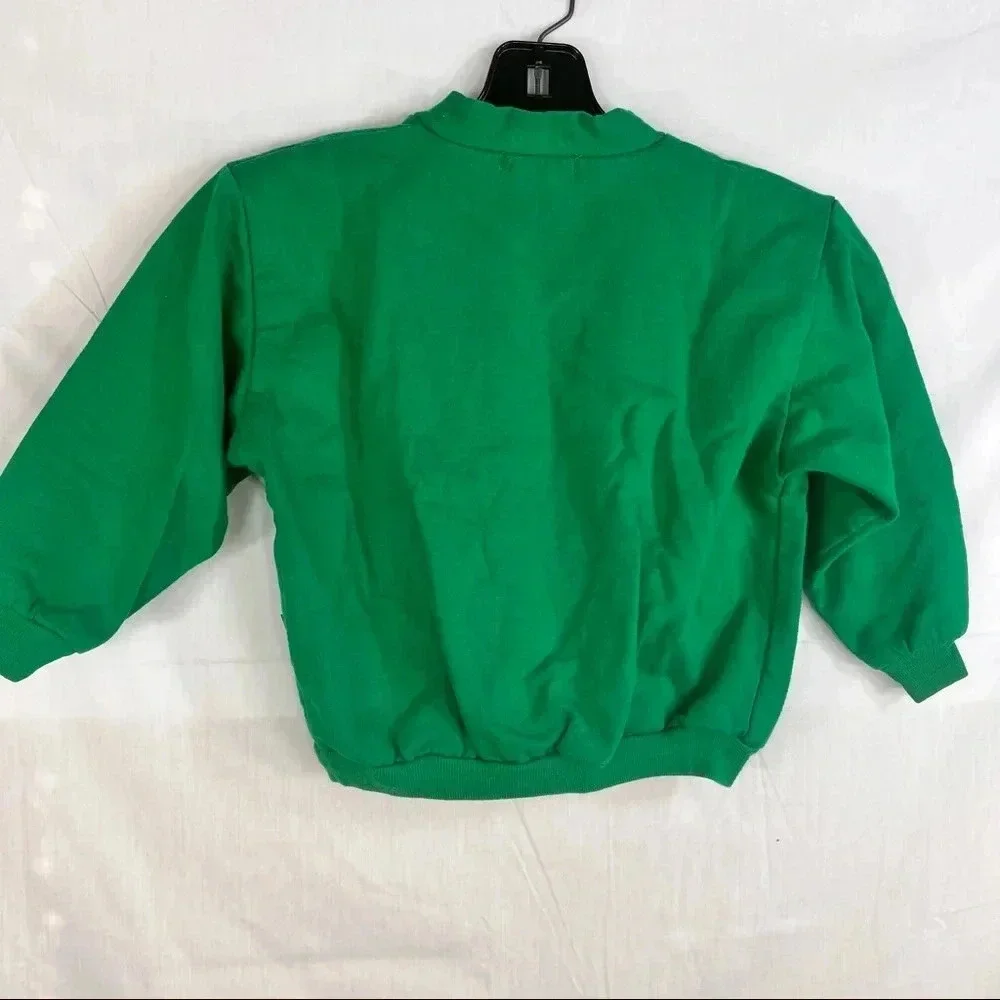 VTG Osh Kosh 80’s Kids Cardigan Green With Plaid Long Sleeve 5T Made In USA
